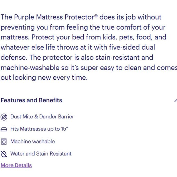 Purple Mattress Protector (New) - California King - Picture 4 of 6